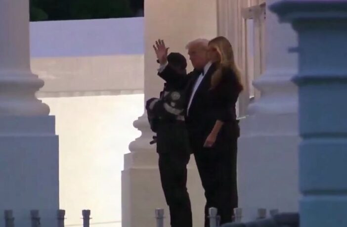 donald trump and Melania leaving to go to the dinner