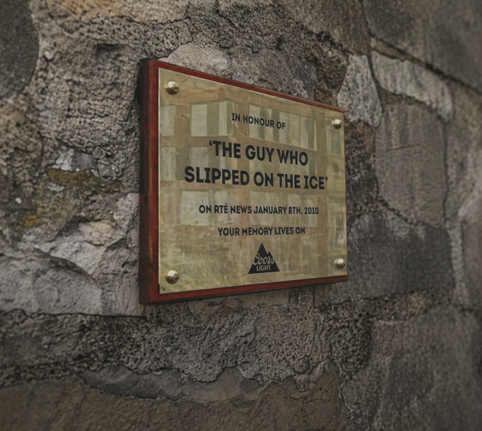 Irish Man Slipping on Ice: